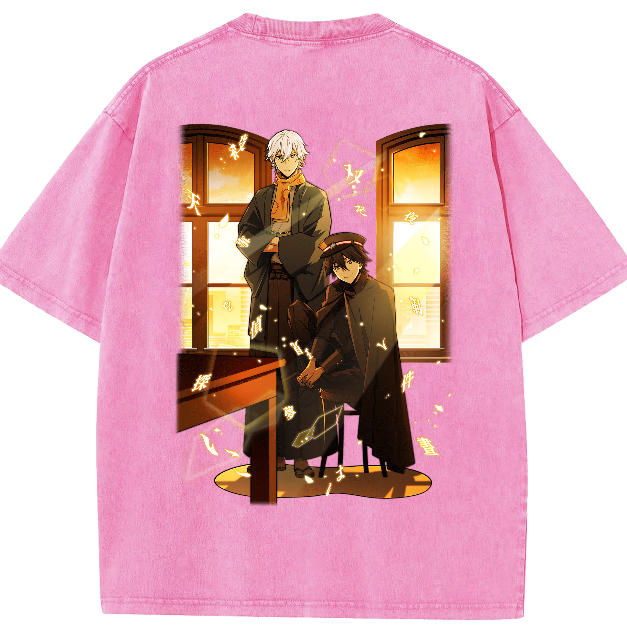 （画像用） 文豪ストレイドッグス Bungo Stray Dogs 綿100% ヴィンテージ風 半袖Tシャツ（背面プリント）